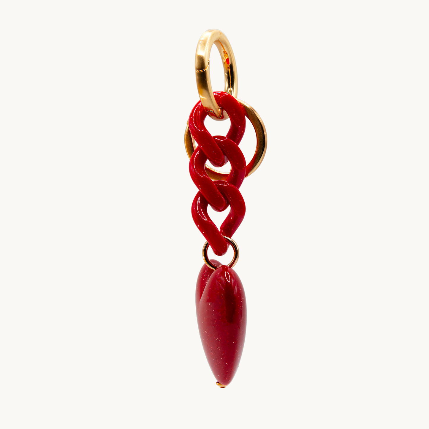 PORTE-CLÉ GRAND COEUR - Rouge