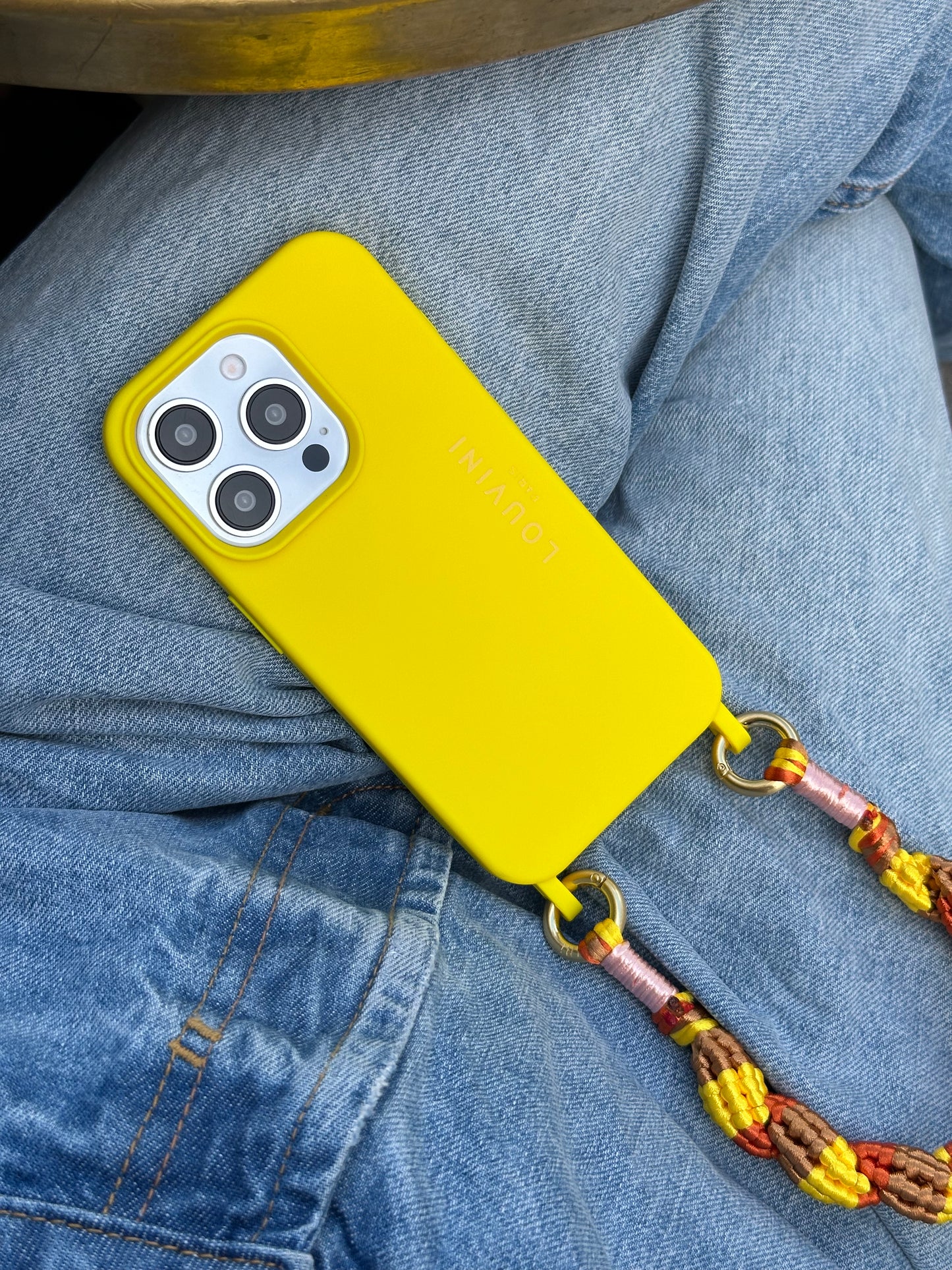 iPhone case with rings MILO – Yellow