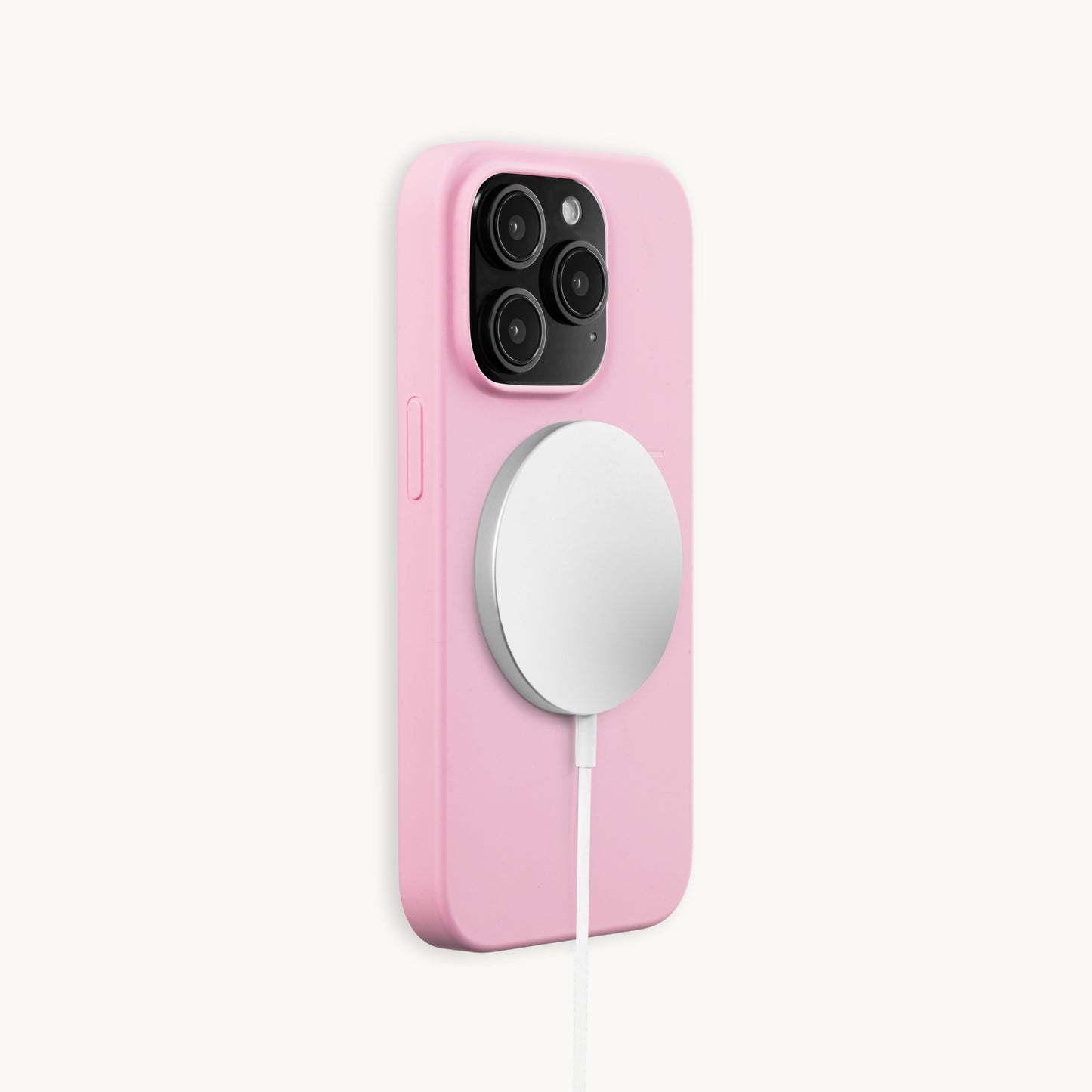 Coque iPhone MagSafe silicone LEO - Rosato