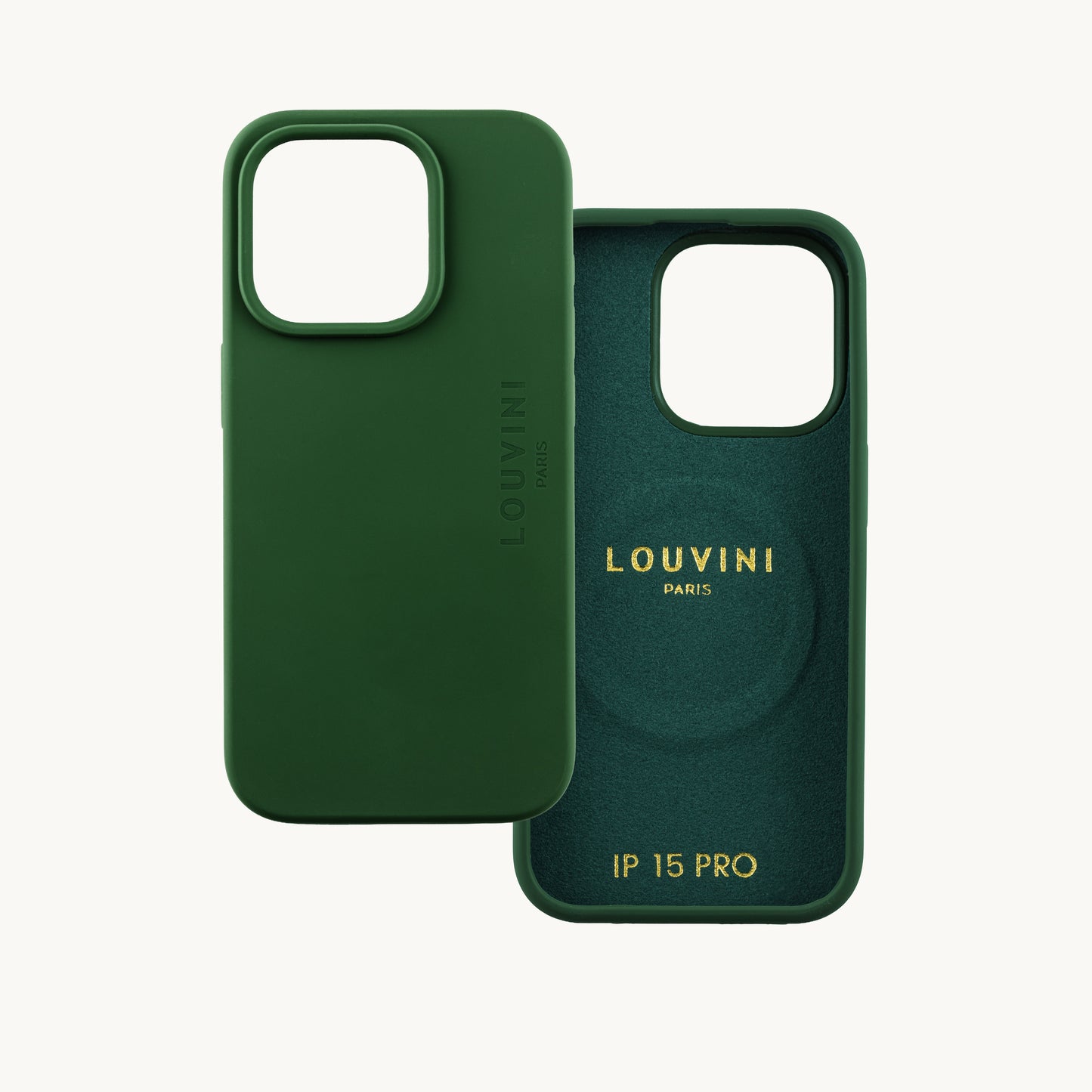 Coque iPhone MagSafe silicone LEO - Olive