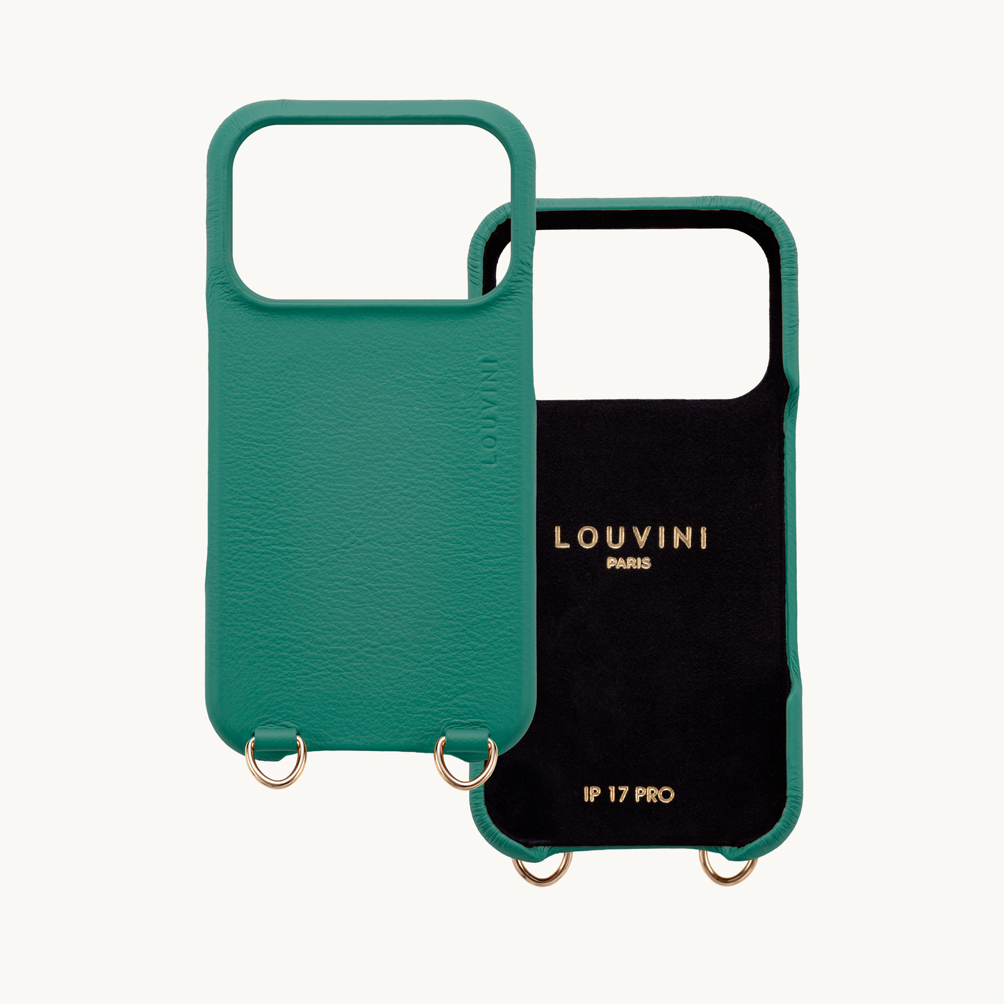 iPhone MagSafe leather case with rings MAX – Emerald