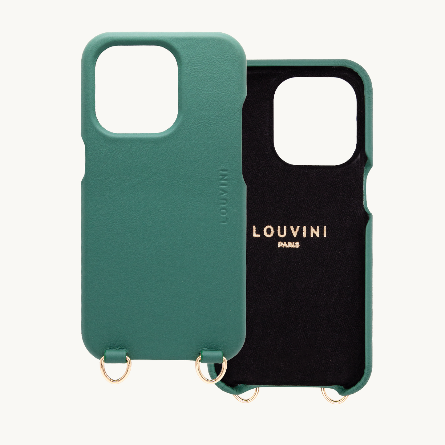 iPhone MagSafe leather case with rings MAX – Emerald
