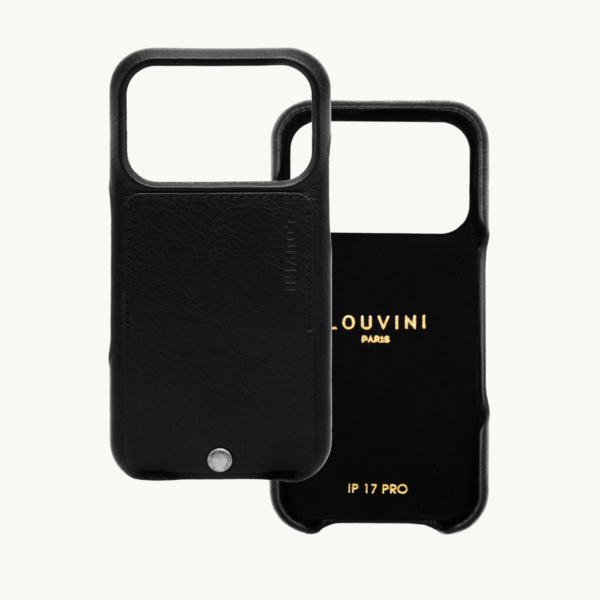 Coque iPhone cuir porte carte OSCAR Argenté - Noir