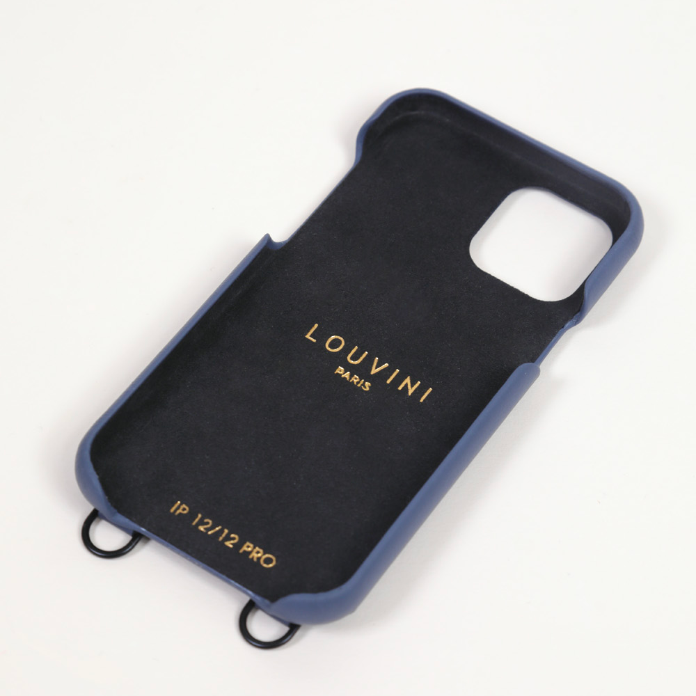 iPhone leather case with card holder and rings OSCAR – Blue