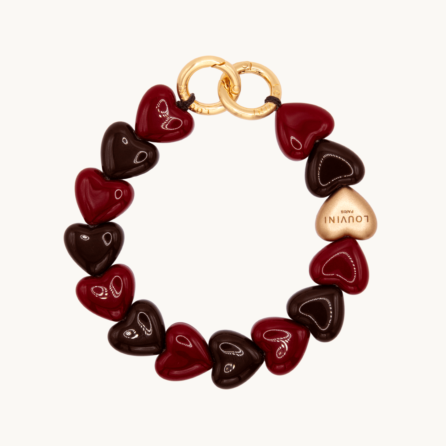 PETIT CUORE CHAIN - BURGUNDY-BROWN