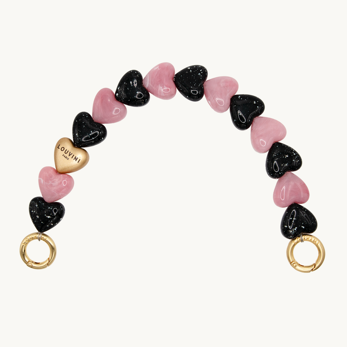 CHAÎNE PETIT CUORE - NOIR-ROSE
