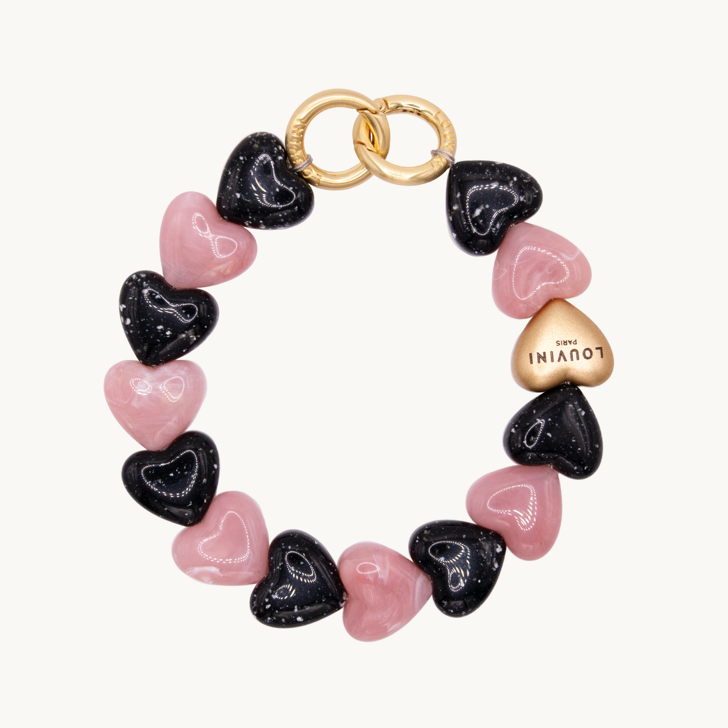 CHAÎNE PETIT CUORE - NOIR-ROSE