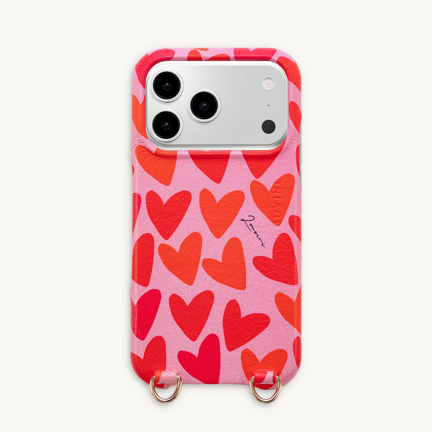 iPhone MagSafe leather case with rings MAX – Hearts