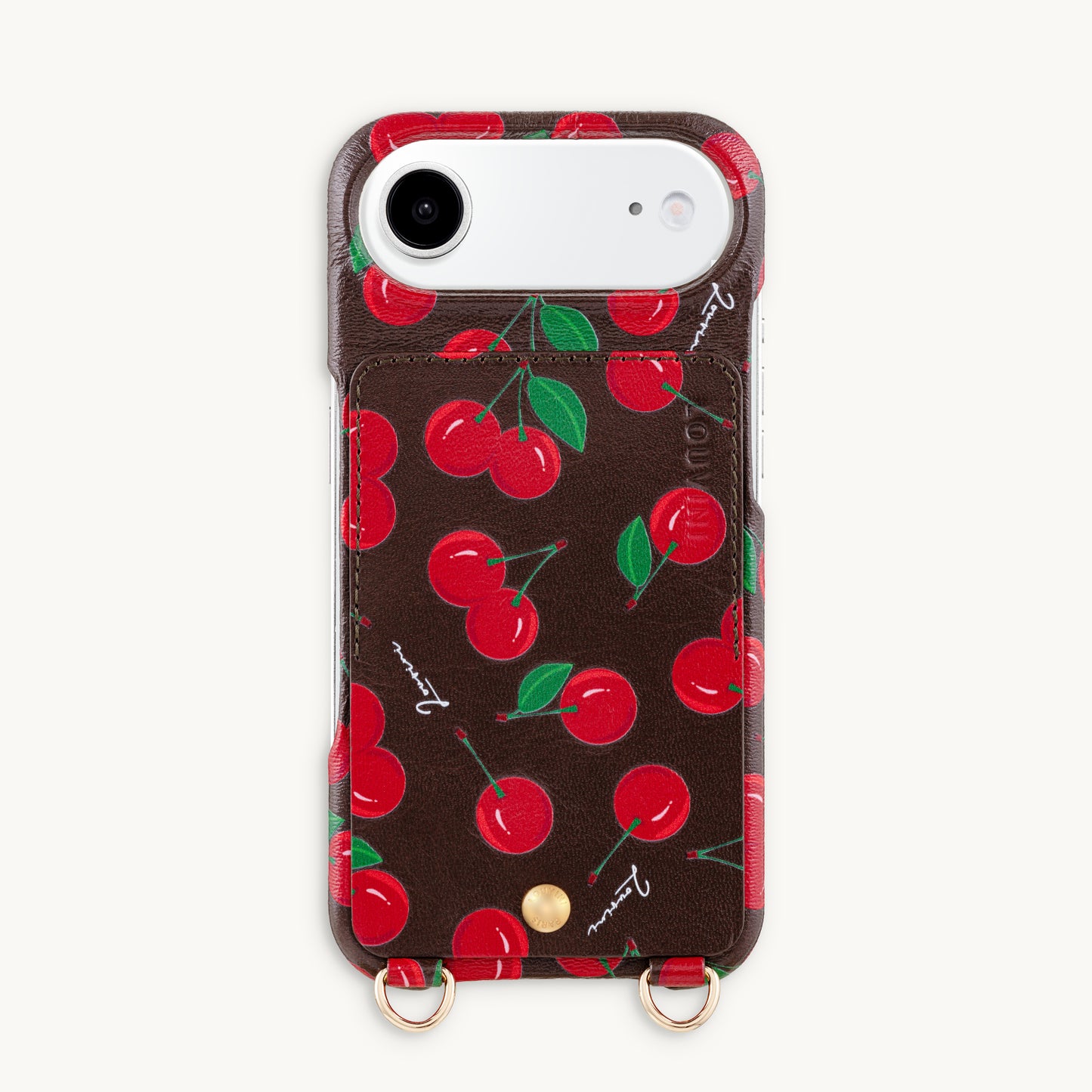 iPhone Leather Case with wallet and loops LOU - Cherry