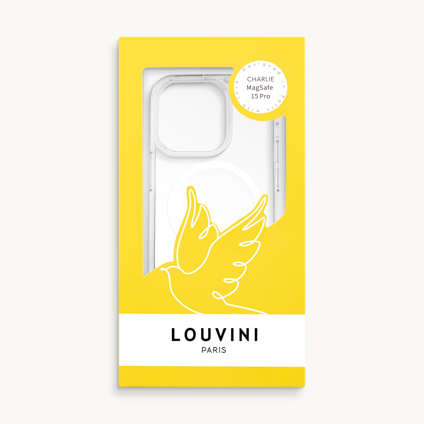 Coque iPhone MagSafe avec anneaux CHARLIE - Transparente