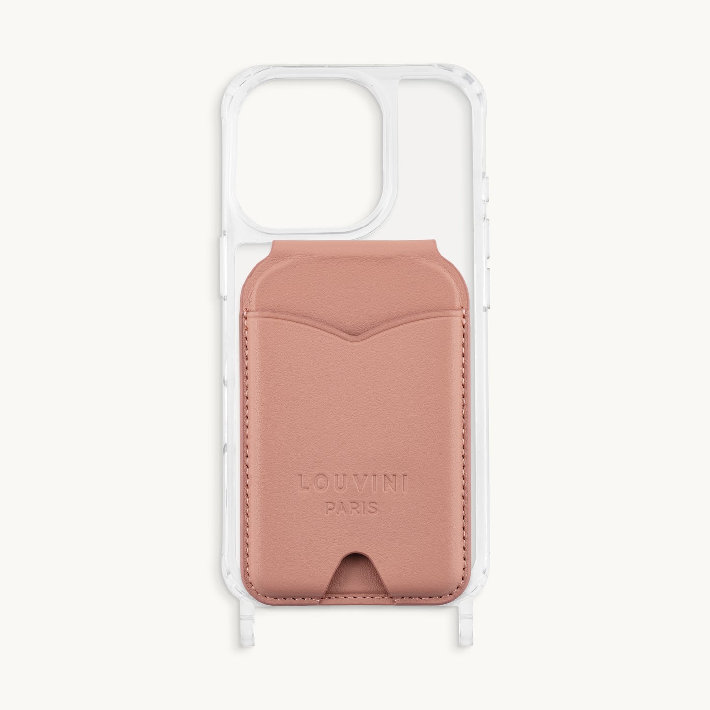 Porte-carte miroir iPhone MagSafe CASEY - Rose poudré