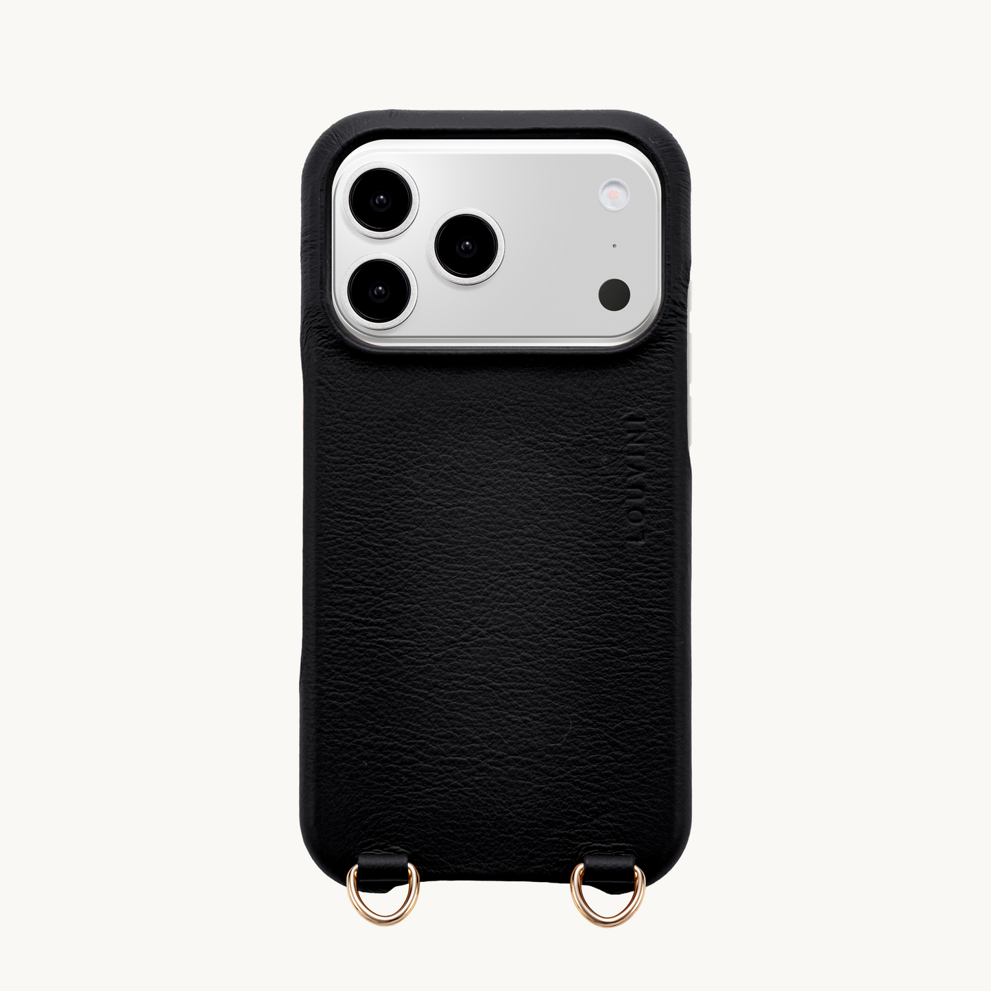 Coque iPhone MagSafe cuir avec anneaux MAX - Noir