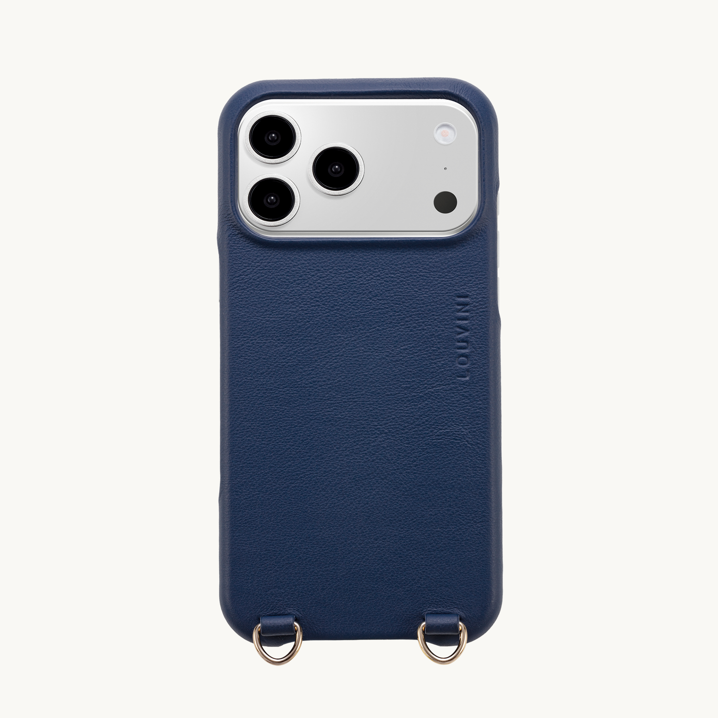 Coque iPhone MagSafe cuir avec anneaux MAX - Marine