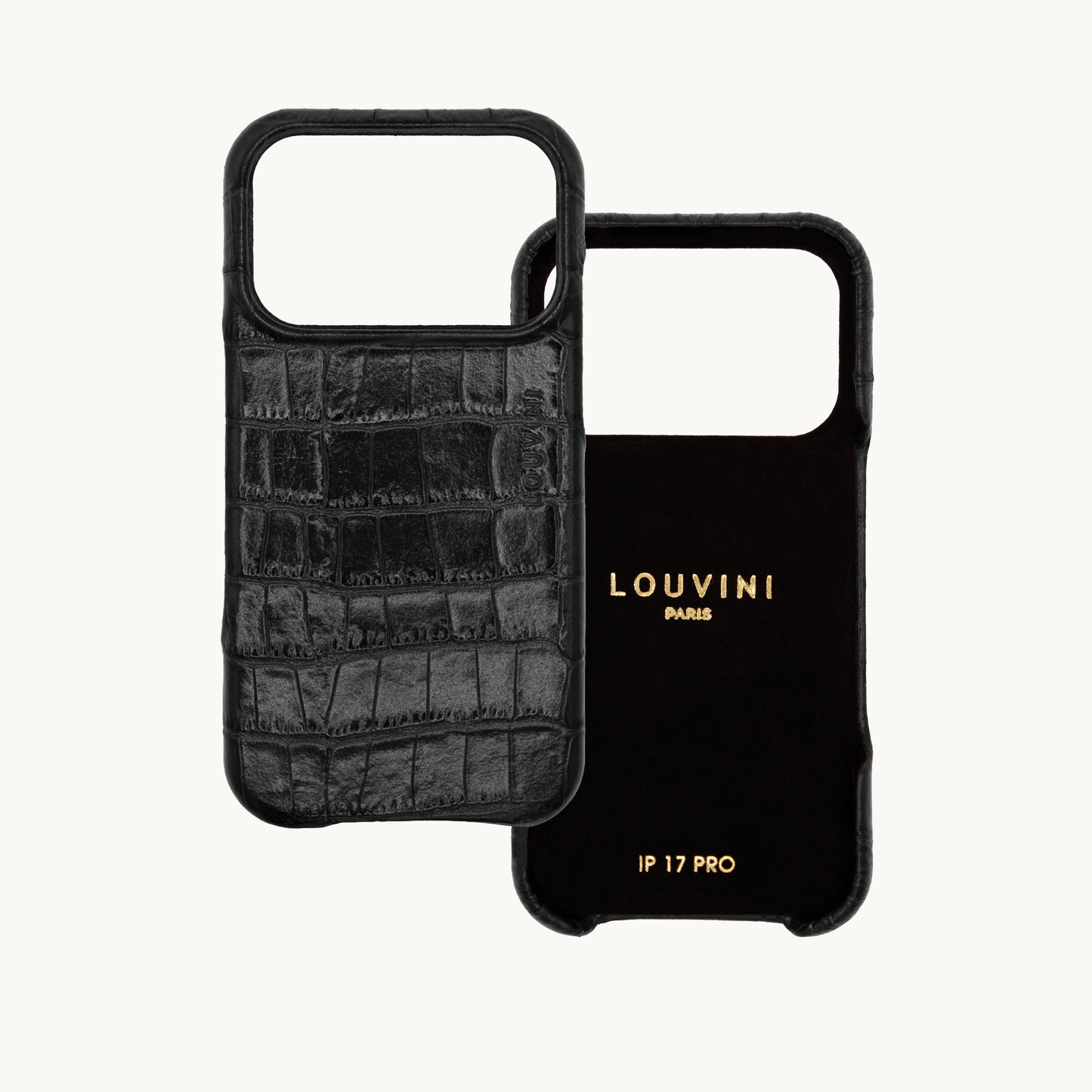 Leather iPhone Case with MagSafe MAX - Black Crocodile