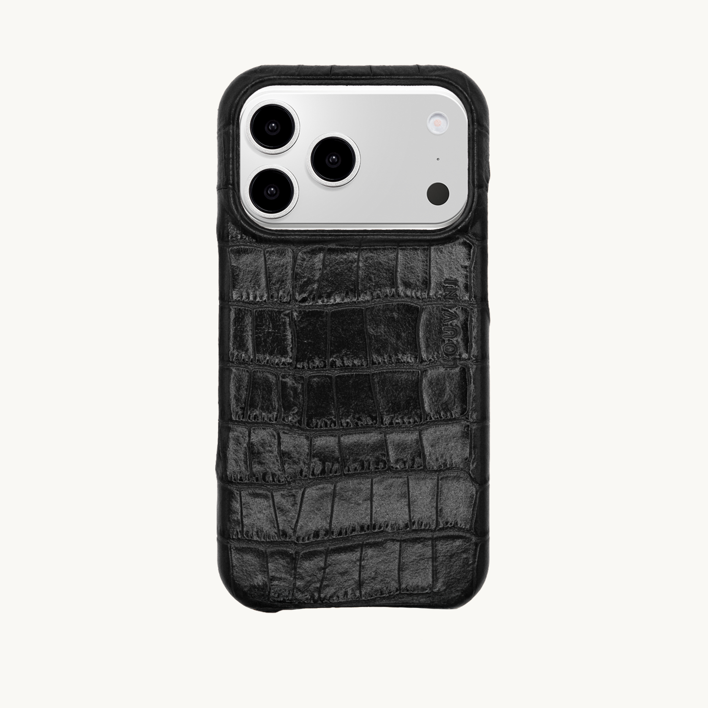 Leather iPhone Case with MagSafe MAX - Black Crocodile