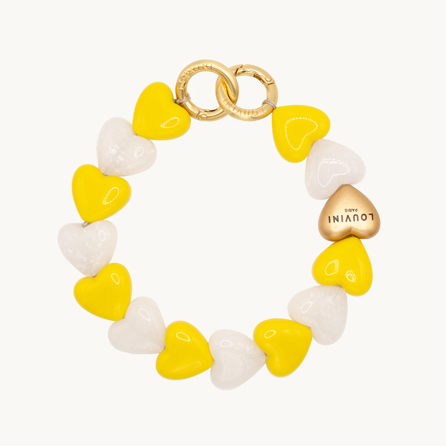 CHAÎNE PETIT CUORE -  JAUNE-BLANC