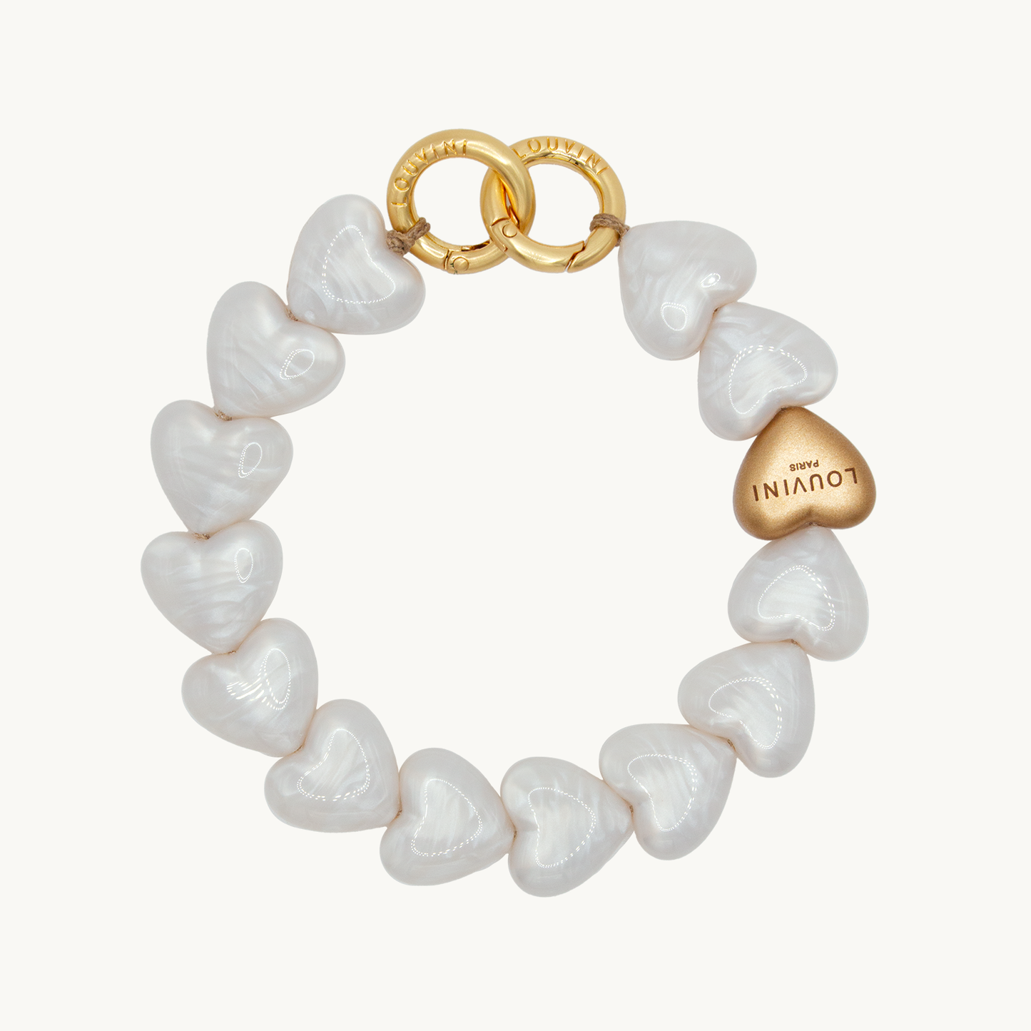 BRACELET PETIT CUORE - PERLES BLANCHES