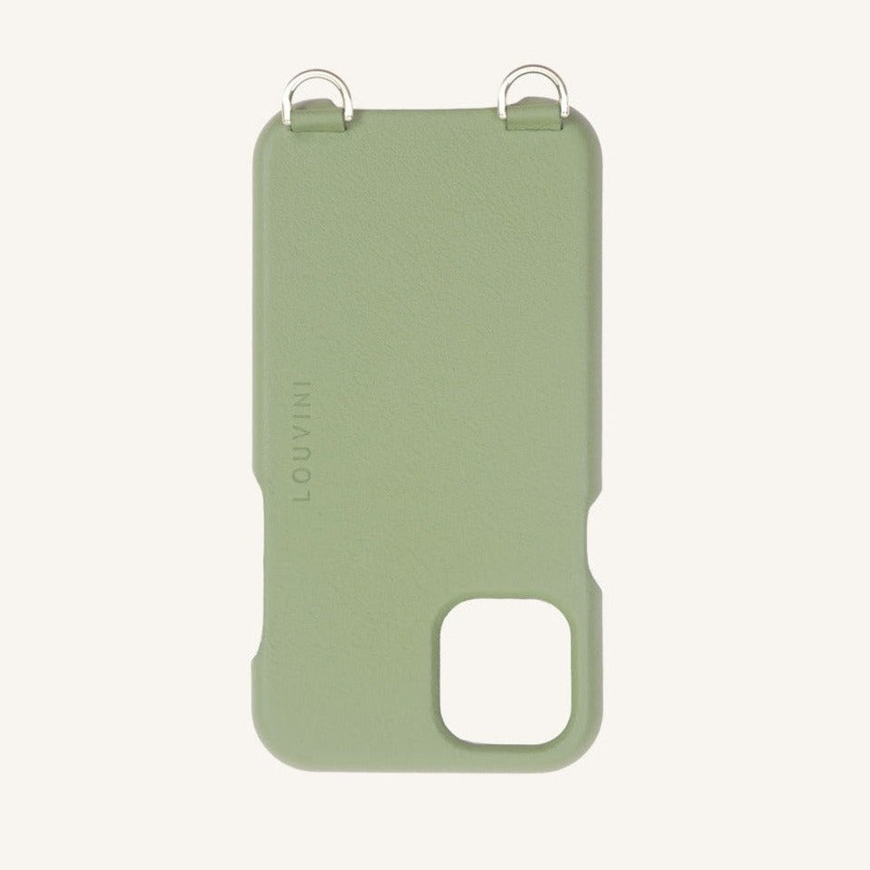 Coque iPhone cuir PETIT LOU (iPhone 12 & 13 Mini) - Kaki